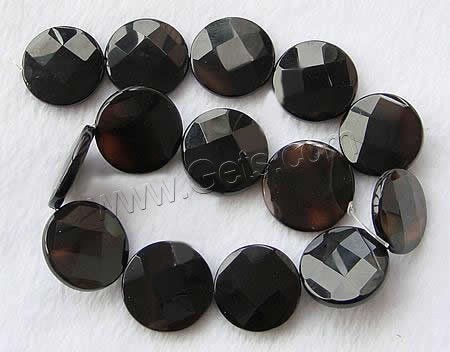 Natural Black Agate Beads, Flat Round, more sizes for choice & faceted, Grade AA, Length:Approx 15 Inch, Sold By Strand