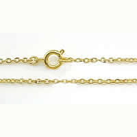 Brass Cable Link Necklace Chain, plated, oval chain 1.5mm Inch 