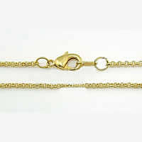 Brass Cable Link Necklace Chain, plated, rolo chain 1.5mm Inch 