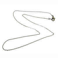 Messing Kabel-Verbindungs-Halsketten-Kette, plattiert, Oval-Kette, keine, 1.5mm, Länge:ca. 17 ZollInch, 100SträngeStrang/Menge, verkauft von Menge