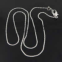 Messing Kabel-Verbindungs-Halsketten-Kette, plattiert, Boston-Kette, keine, 1mm, Länge:16.5 ZollInch, 200SträngeStrang/Menge, verkauft von Menge