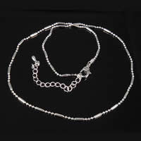 Brass Cable Link Necklace Chain, with 1.8lnch extender chain, plated, ball chain 1.5mm Inch 