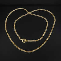 Messing Kabel-Verbindungs-Halsketten-Kette, plattiert, Twist oval, keine, 2.5x2mm, Länge:ca. 16 ZollInch, verkauft von Strang