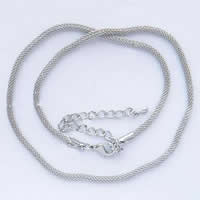 Messing Kabel-Verbindungs-Halsketten-Kette, plattiert, Schlangekette, keine, 3mm, Länge:20 ZollInch, verkauft von Strang
