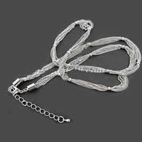 Messing Kabel-Verbindungs-Halsketten-Kette, Platinfarbe platiniert, Twist oval, 1.1~1.8mm, Länge:22 ZollInch, 200PCs/Menge, verkauft von Menge