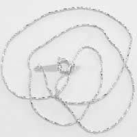 Cadena de collar de cable enlazado de latón, metal, chapado, Cadena de Boston, más colores para la opción, 0.5mm, longitud:16 Inch, 120Strandsfilamento/Grupo, Vendido por Grupo
