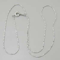 Brass Cable Link Necklace Chain, plated, Boston chain 0.8mm Inch 