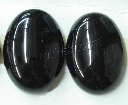Кабошоны из агата, Черный агат, Плоская овальная форма, натуральный, плоской задней панелью продается PC