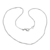 Messing Kabel-Verbindungs-Halsketten-Kette, plattiert, Kugelkette, keine, 6x1.5mm, 1.5mm, 5.5x10.2mm, Länge:16 , verkauft von Strang