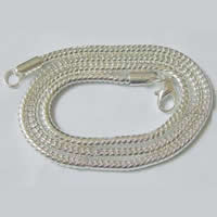Messing Kabel-Verbindungs-Halsketten-Kette, plattiert, Schlangekette, keine, 3mm, Länge:17 ZollInch, verkauft von Strang