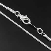 Cadena de collar de cable enlazado de latón, metal, chapado, cadena de la serpiente, más colores para la opción, 3.2mm, longitud:16 Inch, Vendido por Sarta