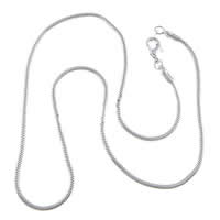 Cadena de collar de cable enlazado de latón, metal, chapado, cadena de la serpiente, más colores para la opción, 2mm, longitud:aproximado 17.5 Inch, 200Strandsfilamento/Grupo, Vendido por Grupo