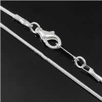 Cadena de collar de cable enlazado de latón, metal, chapado, cadena de la serpiente, más colores para la opción, 3.2mm, longitud:21 Inch, Vendido por Sarta