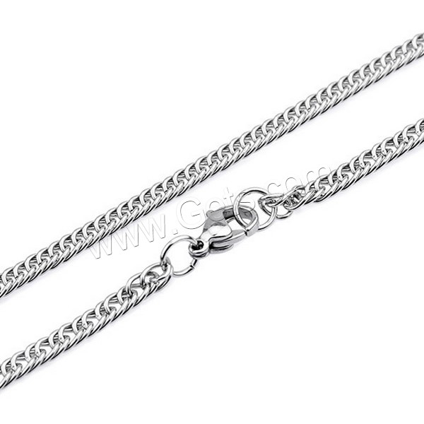 Titanium Steel Chain Necklace, Stainless Steel, different size for choice & twist oval chain, original color, Sold By Strand