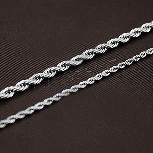 Titanium Steel Chain Necklace, Stainless Steel, different size for choice & rope chain, original color, 2mm, Sold By Strand