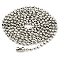 Titanio collar de cadena de acero, acero inoxidable, cadena de la bola, color original, 2mm, longitud:aproximado 19.7 Inch, Vendido por Sarta