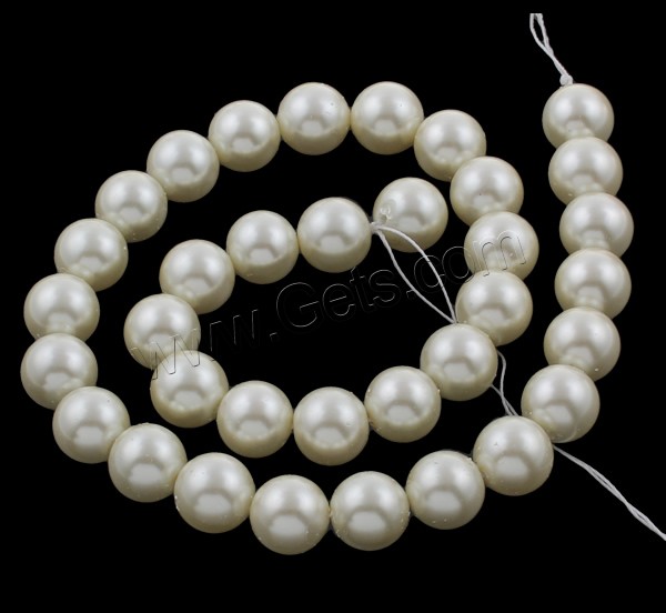 Glass Pearl Beads, Round, different size for choice, white, Grade AAA, Hole:Approx 1mm, Length:Approx 15.7 Inch, Sold By Strand
