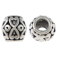 Stainless Steel Large Hole Beads, Drum, blacken Approx 3mm 