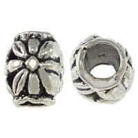 Stainless Steel Large Hole Beads, Oval, blacken Approx 3.7mm 