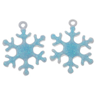 Zinc Alloy Christmas Pendants, Snowflake, painted, Christmas jewelry & colorful powder, blue Approx 1mm 