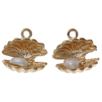 Zinc Alloy Jewelry Pendants, with pearl, Shell, plated Approx 1mm 