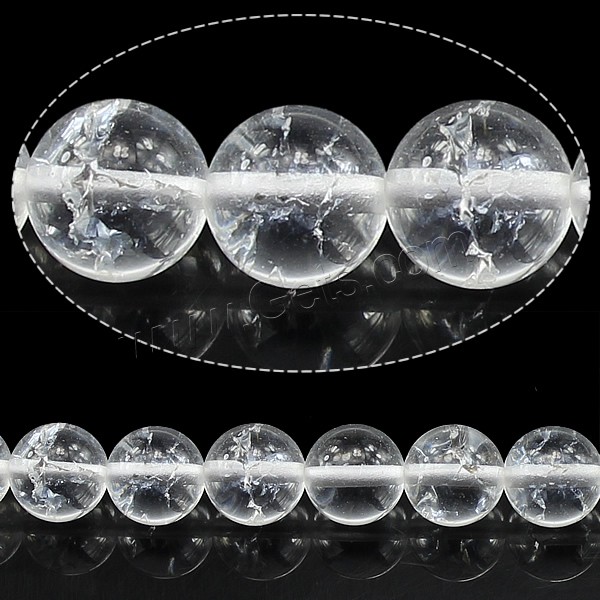 Perles en verre craquelé, Rond, normes différentes pour le choix & craquelure, transparent, Trou:Environ 1mm, Longueur:Environ 15.5 pouce, Vendu par brin