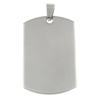 Stainless Steel Tag Charm, Rectangle, original color Approx 