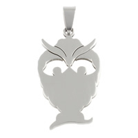 Stainless Steel Animal Pendants, Owl, original color Approx 