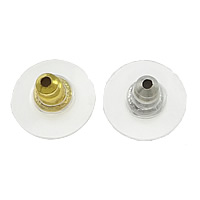 Brass Barrel Bullet Style Ear Nut, with Rubber, plated Approx 1mm 