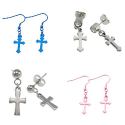 Stainless Steel Cross Earrings