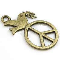 Brass Jewelry Pendants, Peace Logo, plated Approx 2mm 