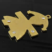 Animal Brass Pendants, Character, plated, with rhinestone Approx 2.5mm 