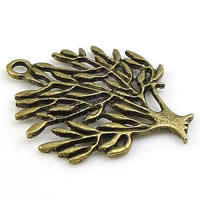Brass Leaf Pendants, Tree, plated Approx 2mm 