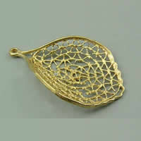Brass Leaf Pendants, plated, filigree Approx 1.5mm 