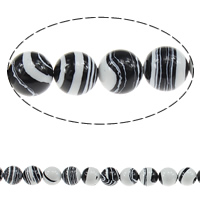 Synthetische Türkis Perlen, rund, Weitere Größen für Wahl & Streifen, farbenfroh, Bohrung:ca. 1mm, Länge:15 ZollInch, verkauft von Strang