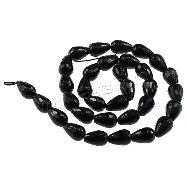 Natural Black Agate Beads, Teardrop, more sizes for choice & faceted, Grade A, Length:Approx 16 Inch, Sold By Strand