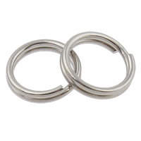Edelstahl Split Ring, Kreisring, originale Farbe, 7x0.5mm, Bohrung:ca. 5mm, 10000PCs/Tasche, verkauft von Tasche