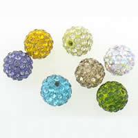 Strass Ton befestigte Perlen, Lehm pflastern, rund, mit Strass von Klasse A, gemischte Farben, PP13, 8mm, Bohrung:ca. 1.8mm, verkauft von PC