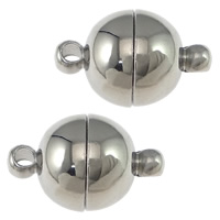 Round Stainless Steel Magnetic Clasp, single-strand, original color Approx 2.2mm 
