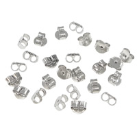 925 Sterling Silver Tension Ear Nut, plated Approx 1.2mm [