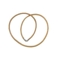 Теплые шнур ожерелья, Шнур из натуральной кожи, чистое серебро Замок-карабин, разный размер для выбора, 3mm, длина:Приблизительно 18 дюймовый, продается Strand