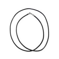 Теплые шнур ожерелья, Шнур из натуральной кожи, чистое серебро Замок-карабин, черный, 2mm, длина:18 дюймовый, продается Strand