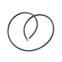 Теплые шнур ожерелья, Шнур из натуральной кожи, чистое серебро Замок-карабин, черный, 3mm длина:Приблизительно 18 дюймовый, продается Strand