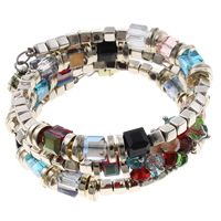 Memory Wire Bracelet, Crystal, with Copper Coated Plastic & Zinc Alloy, plated  & faceted Approx 7.5 Inch 