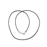 Теплые шнур ожерелья, Шнур из натуральной кожи, чистое серебро Замок-карабин, 2mm, длина:Приблизительно 18 дюймовый, продается Strand