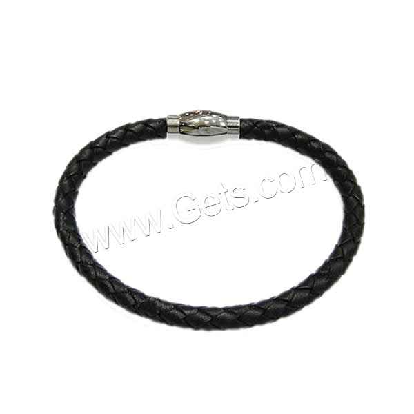 Cowhide Bracelets, 316 stainless steel clasp, different length for choice, more colors for choice, 7mm, Sold By Strand