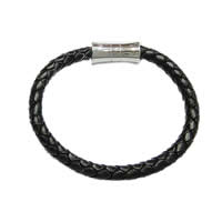 Cowhide Bracelets, 316 stainless steel clasp 6mm 