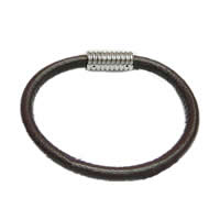Cowhide Bracelets, 316 stainless steel clasp 6mm Approx 7.5-8 Inch 