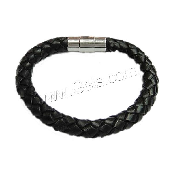 Cowhide Bracelets, 316 stainless steel clasp, different length for choice, 10mm, Sold By Strand