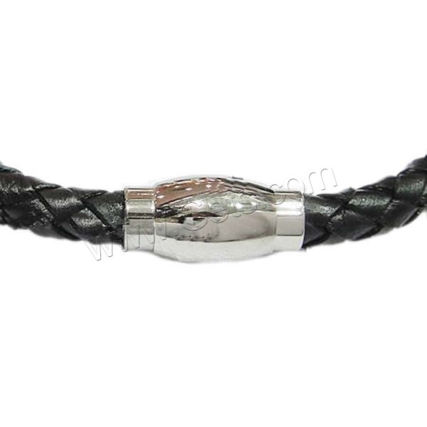 Rindsleder-Armbänder, Kuhhaut, mit 316 Edelstahl, unterschiedliche Länge der Wahl, keine, 12x8mm, 6mm, verkauft von Strang